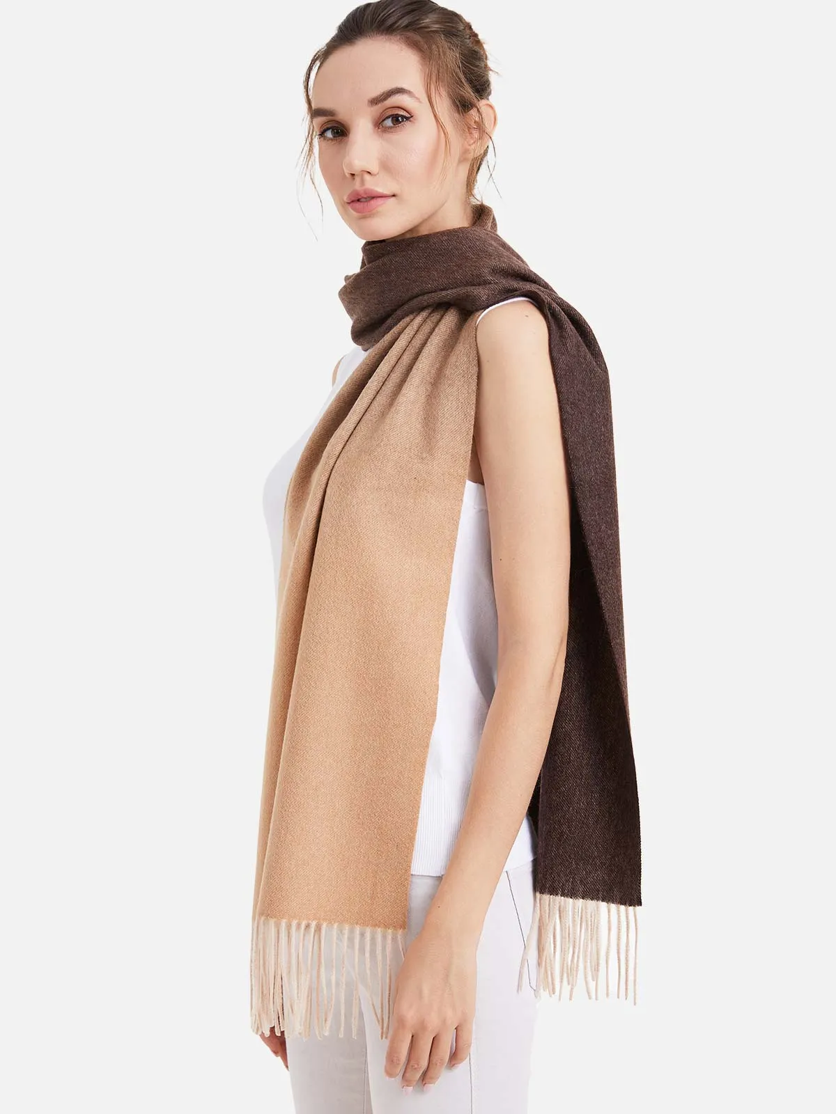 Chocolate Ombre Cashmere Scarf