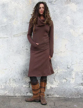 Chunky Cowl Darjeeling Simplicity Below Knee Dress