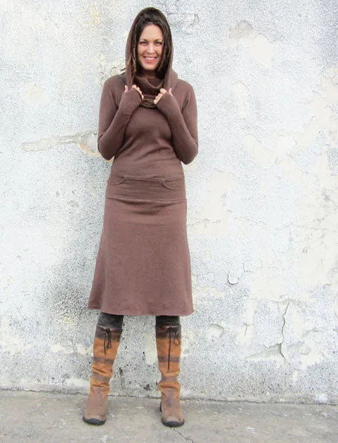 Chunky Cowl Darjeeling Simplicity Below Knee Dress