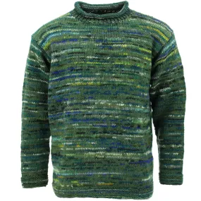 Chunky Wool Space Dye Knit Jumper - Hunter Green