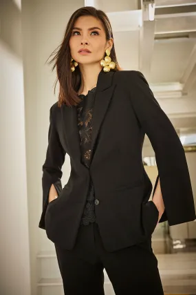 Compact Knit Two Button Lapel Blazer