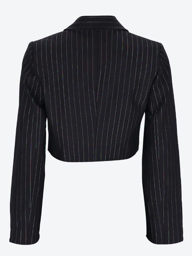 Compact stripe jersey short blazer