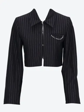 Compact stripe jersey short blazer