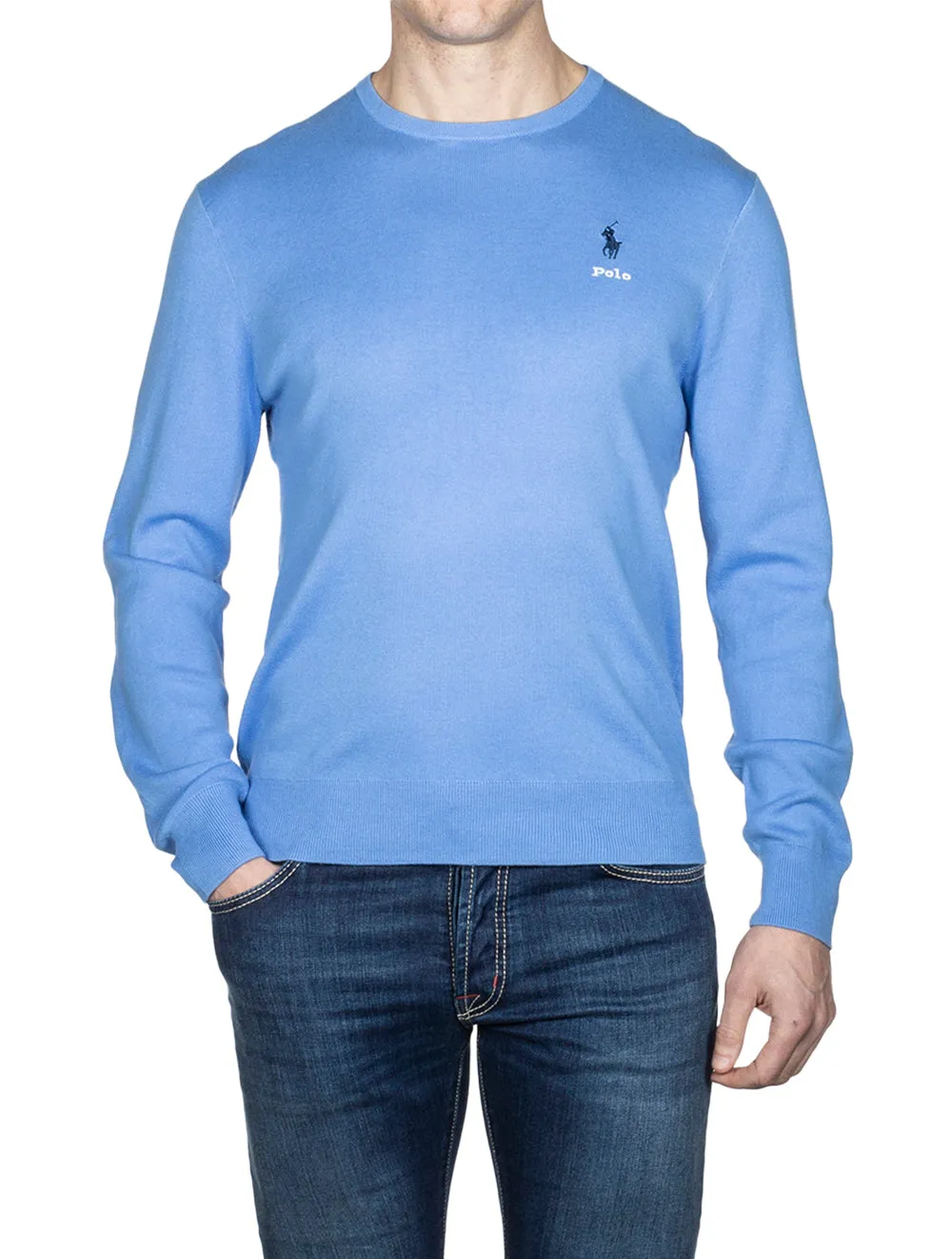 Cotton Crewneck Jumper Harbor Island Blue