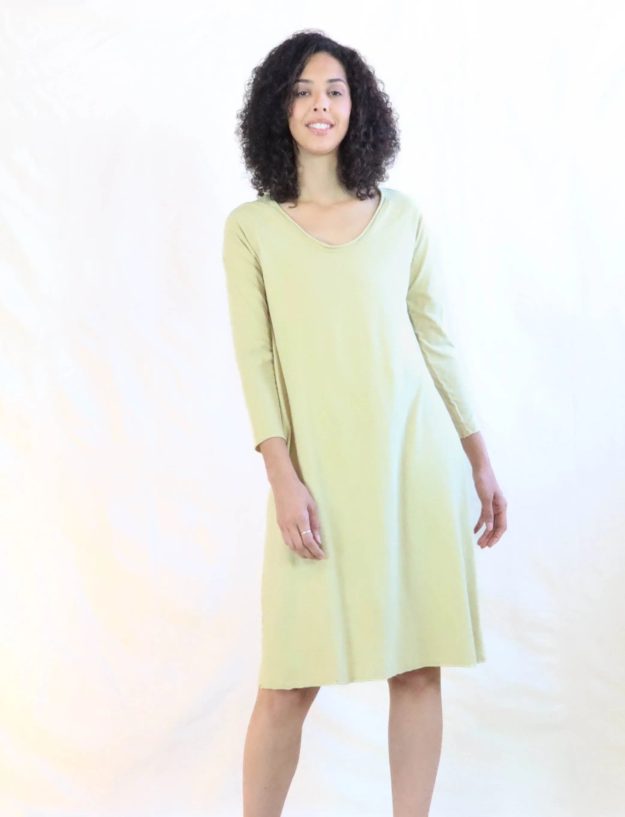 Crescent RAGLAN Sleeve Ojai Below Knee Dress