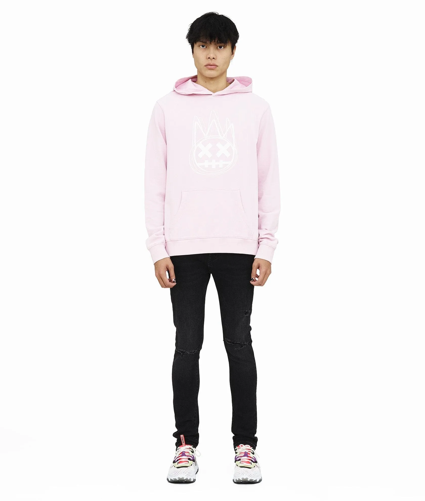 Cult Of Individuality - "French Terry Logo" Pullover (Powder Pink) - Cotton Full Zip Relaxed