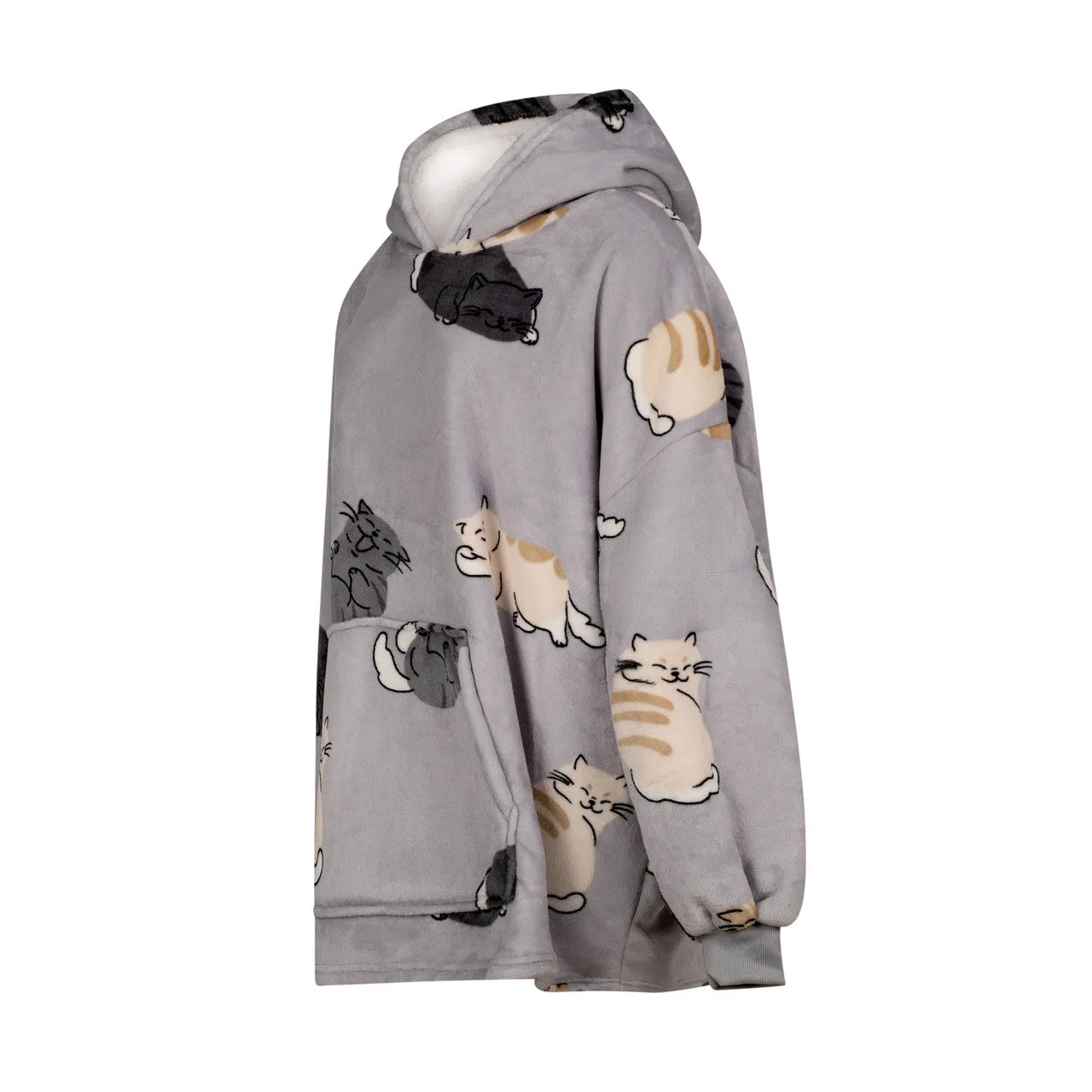 Cute Cats Fleece Oversized Blanket Hoodie