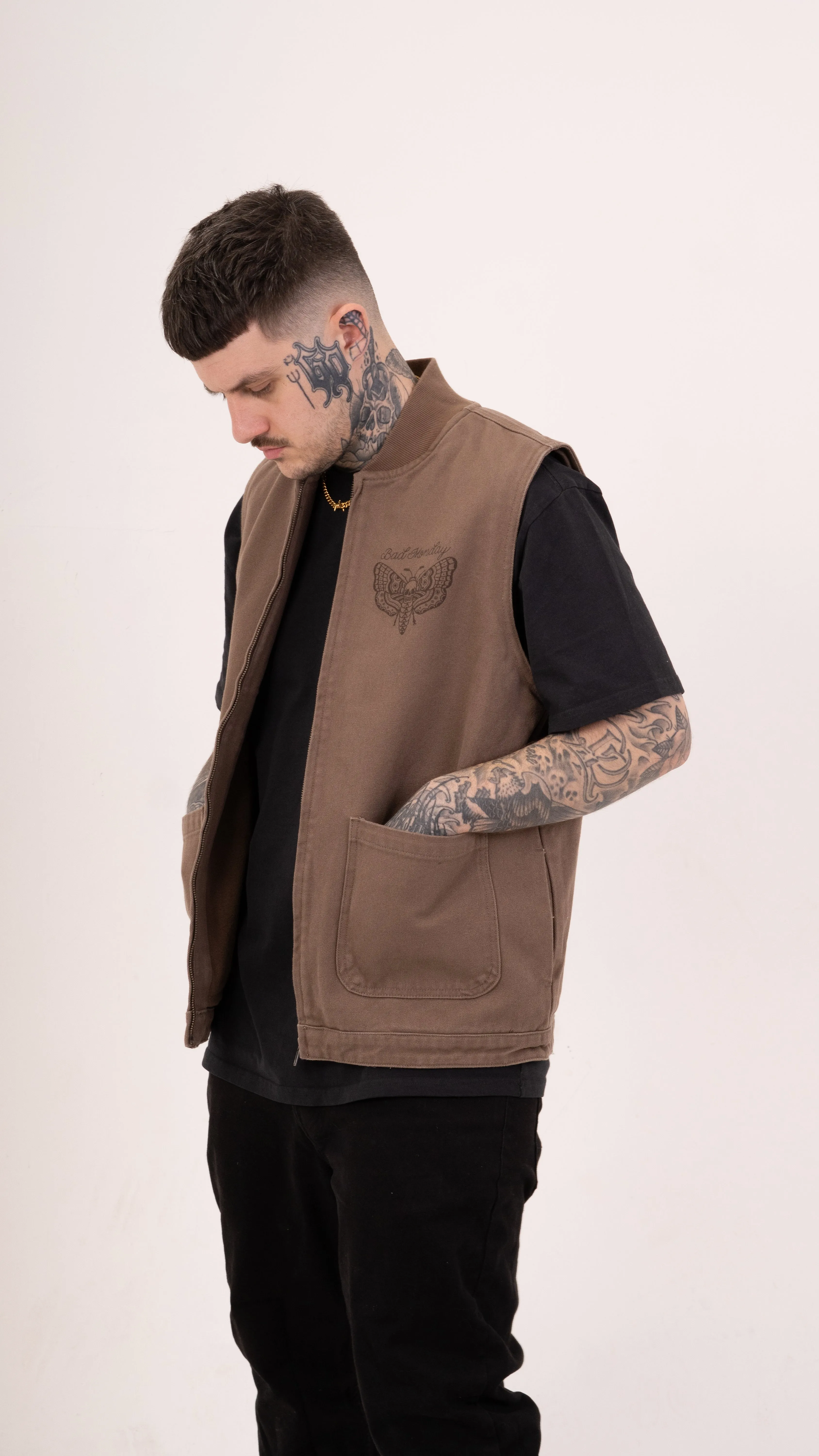 DM Canvas Vest Jacket Walnut