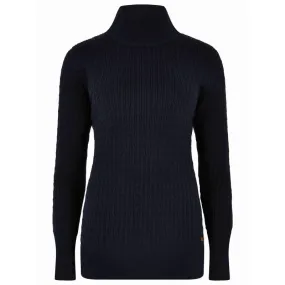 Dubarry Hacketstown Ladies Roll Neck Jumper - Navy