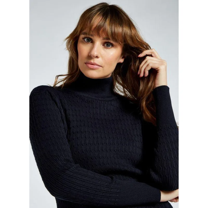 Dubarry Hacketstown Ladies Roll Neck Jumper - Navy