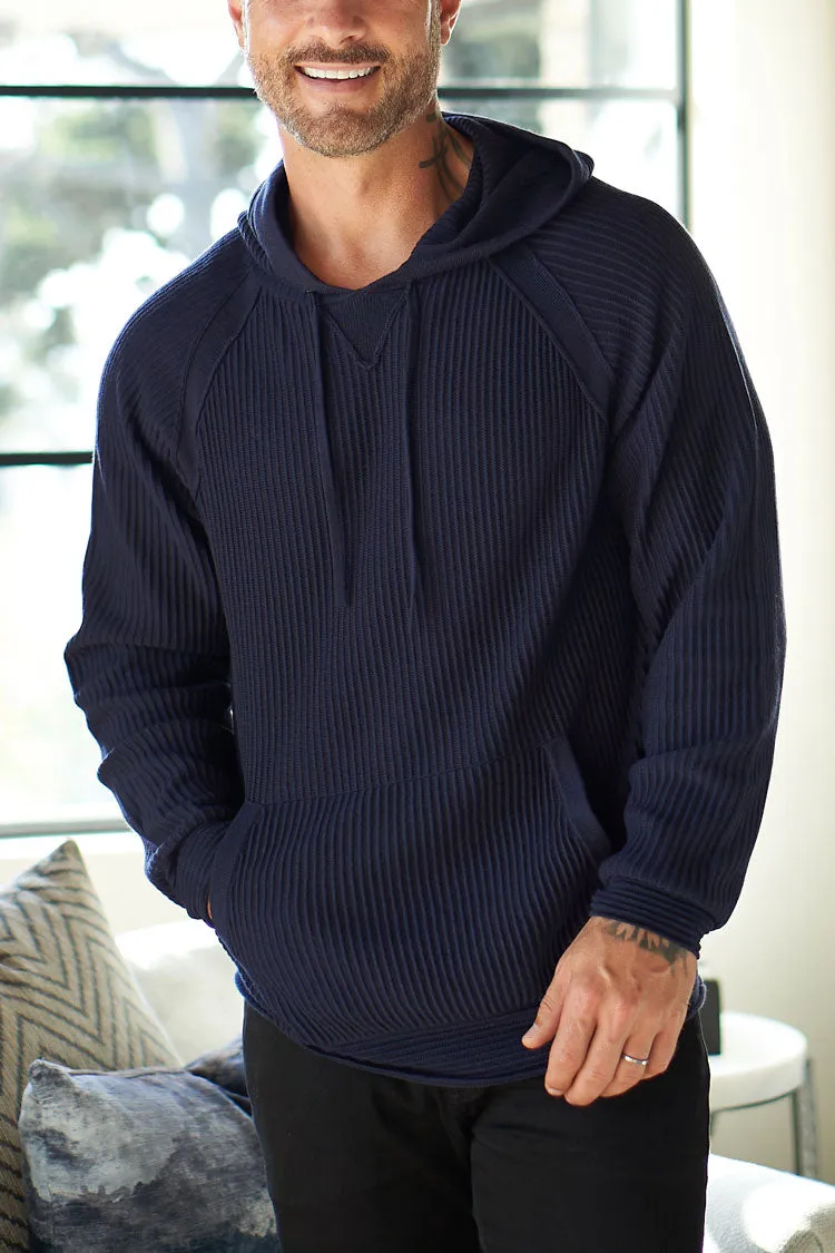 Dune Ottoman Knit Luxury Hoodie w/Silk & Wool