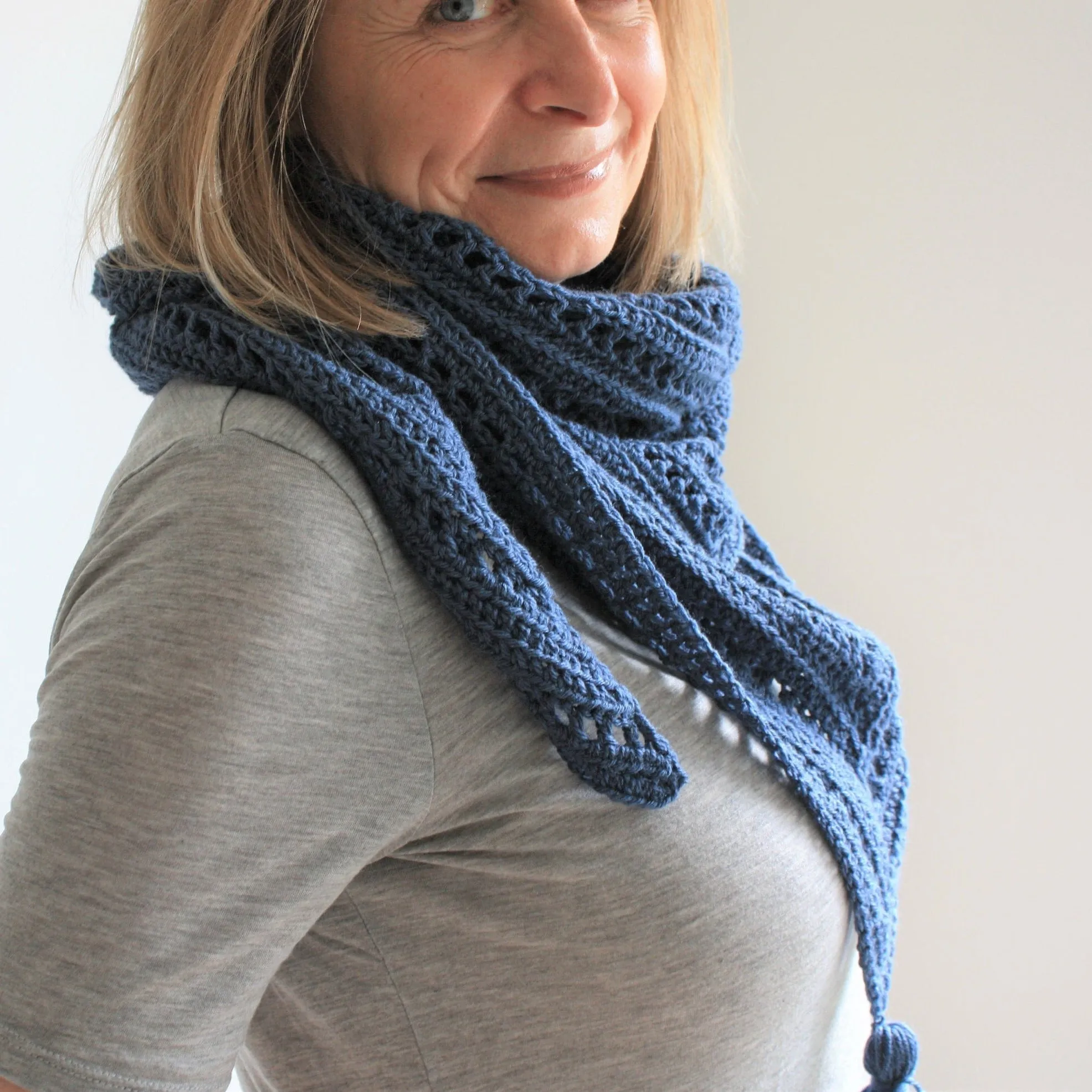 Easy Crochet Pattern - Bracken Ridge Elegant Triangle Scarf