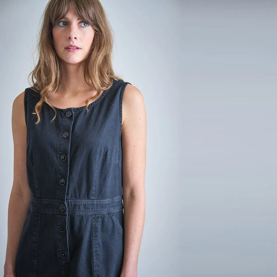 Elodie Denim Pinafore Dress