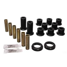 Energy Suspension Hyper-Flex Rear Leaf Spring Bushing Kit - Black / Cadmium - GM Compact SUV / Truck 1982-2004 3-2129G