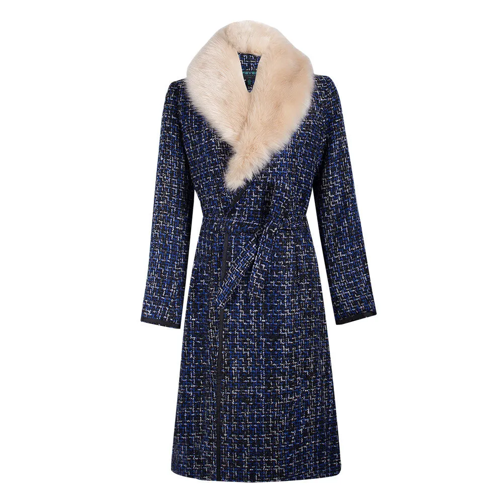 Enid Coat Sapphire/Black