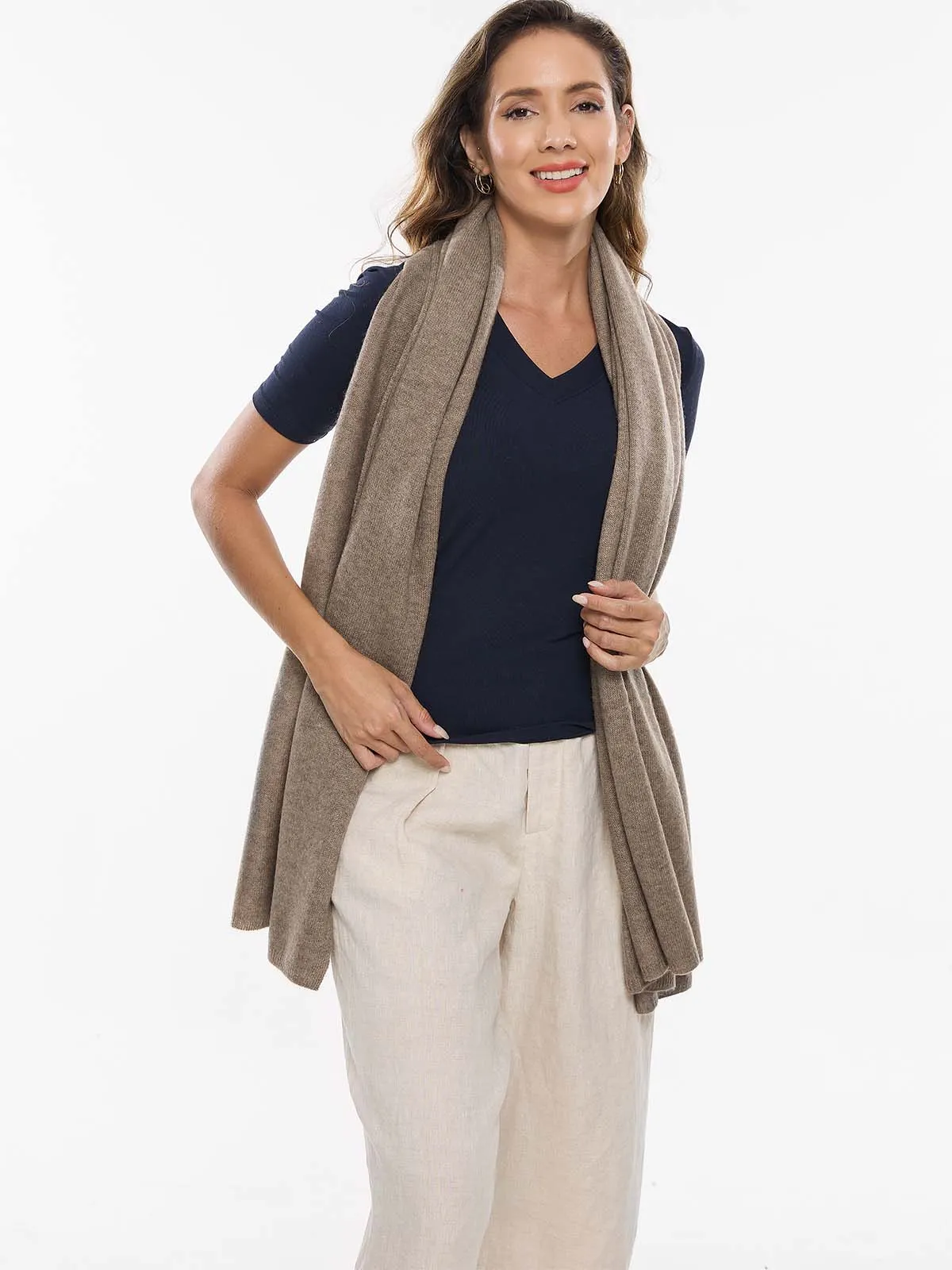 FlexKnit Taupe Cashmere Wrap