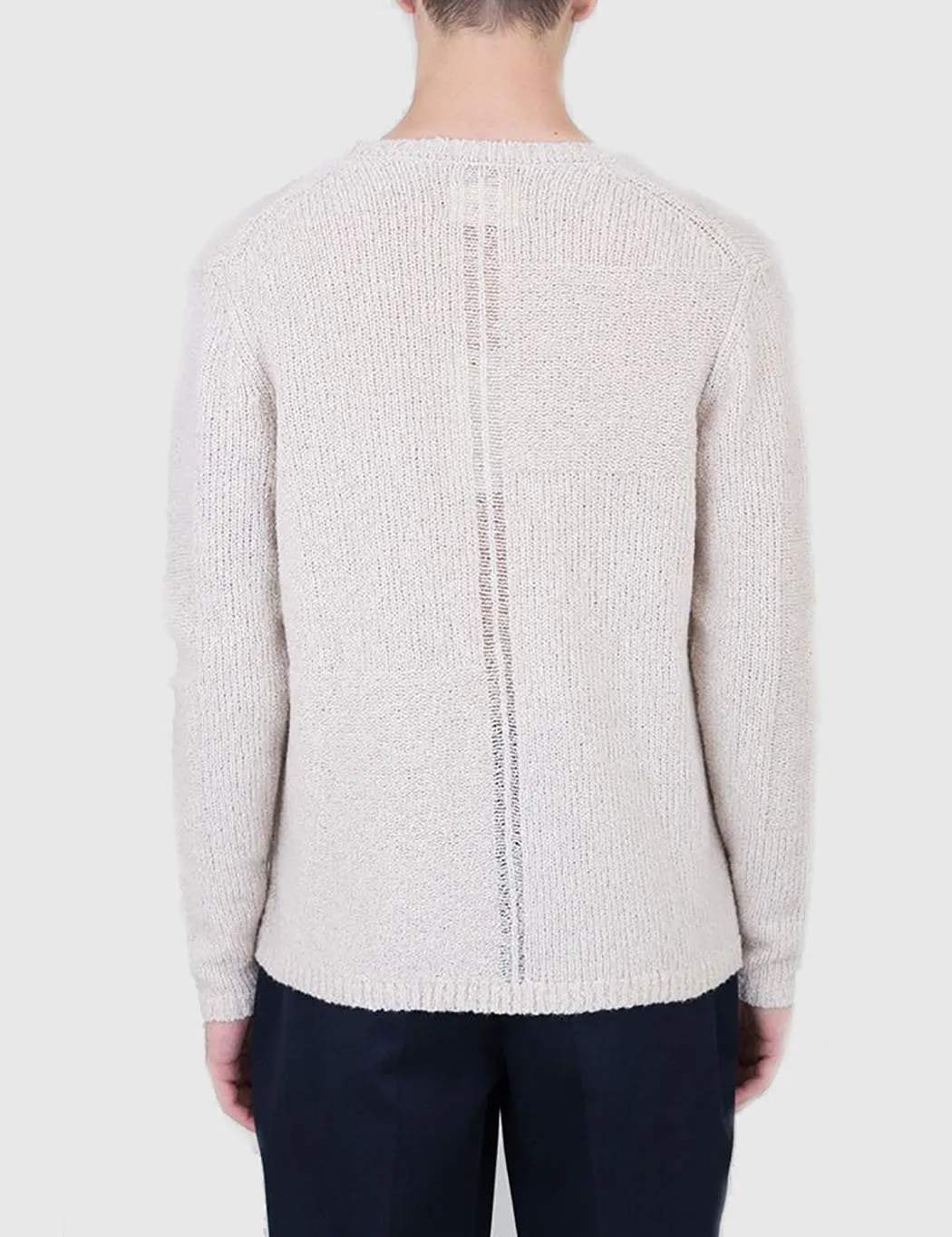 Folk Interference Knit Sweatshirt - Ecru