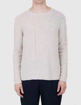 Folk Interference Knit Sweatshirt - Ecru