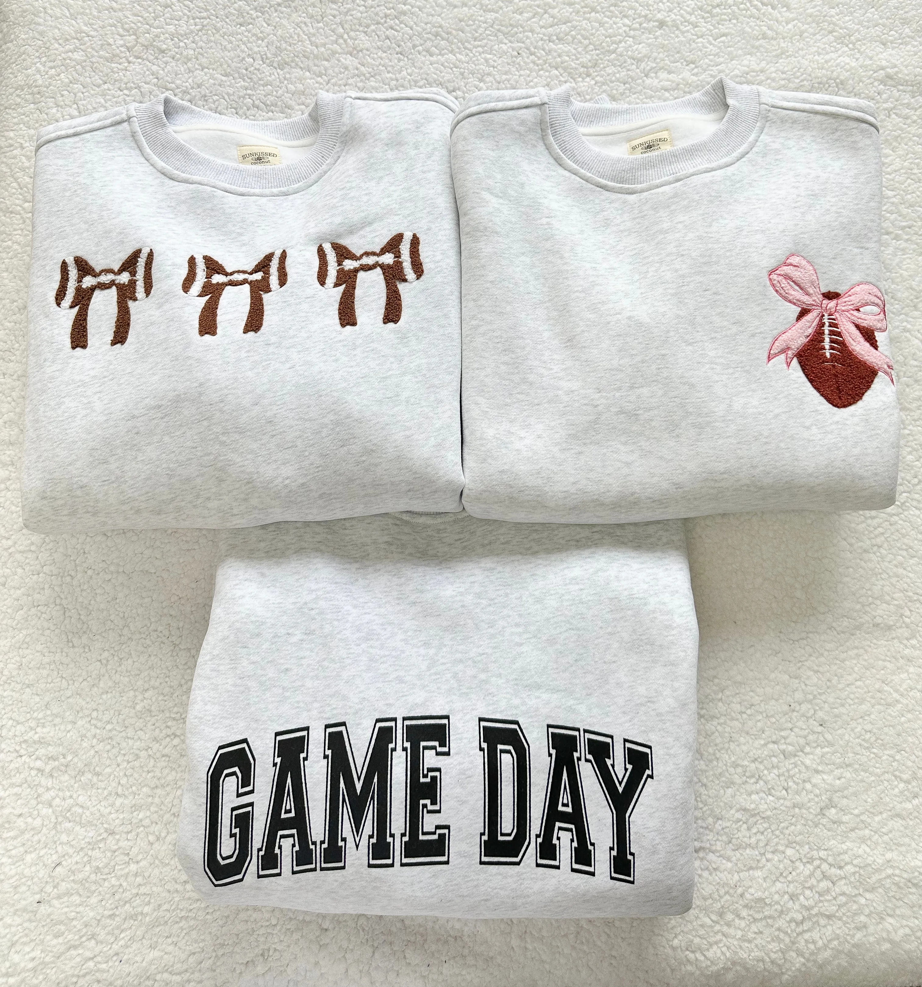 Football Bows Embroider Sweatshirt