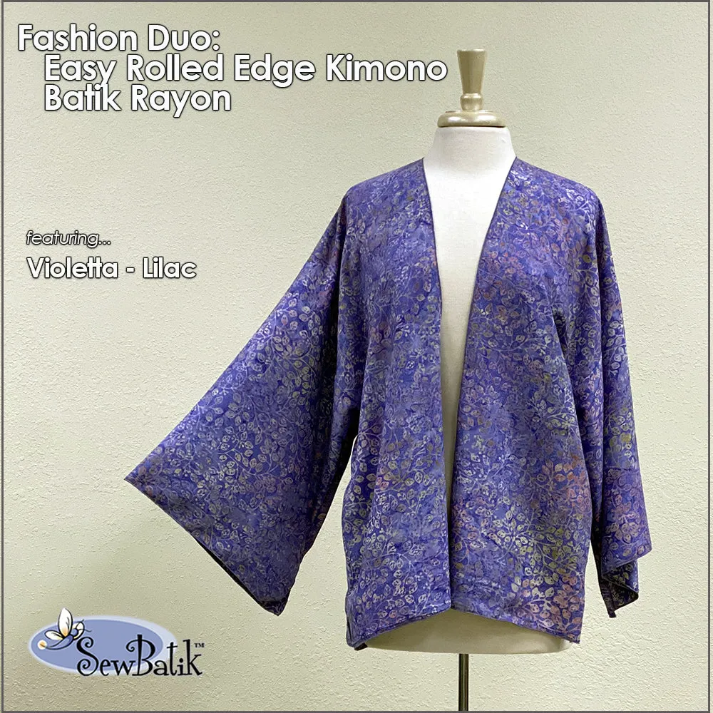 Garment Kit - Easy Rolled Edge Kimono - Batik Rayon