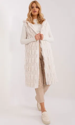 Gilet lang creme