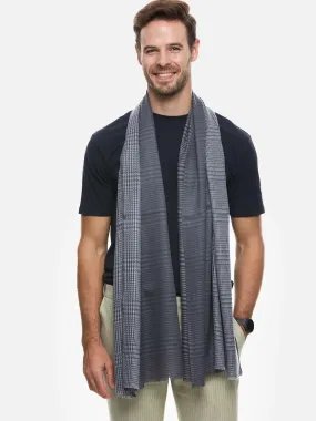 Gray Houndstooth Mens Cashmere Scarf