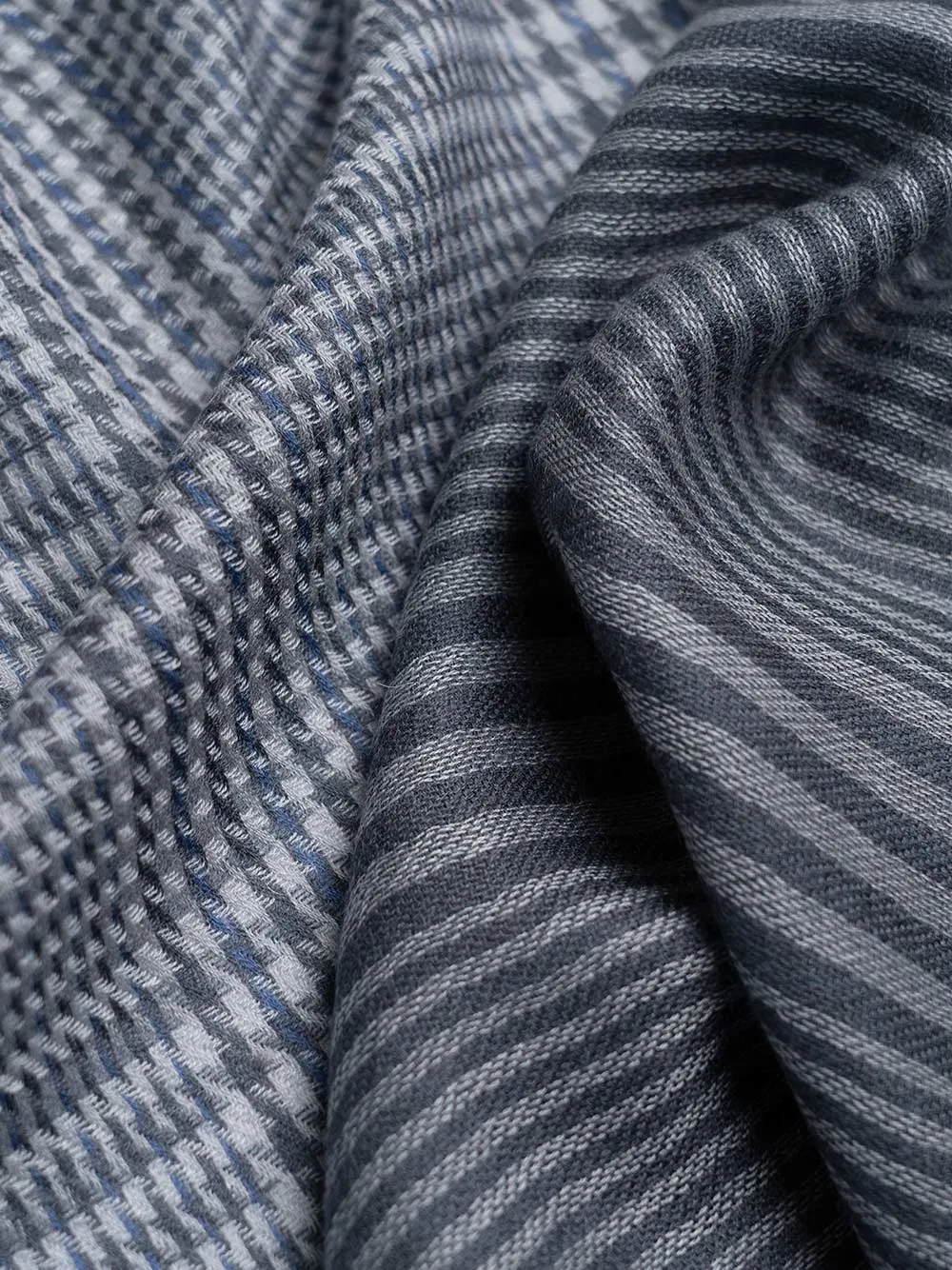 Gray Houndstooth Mens Cashmere Scarf