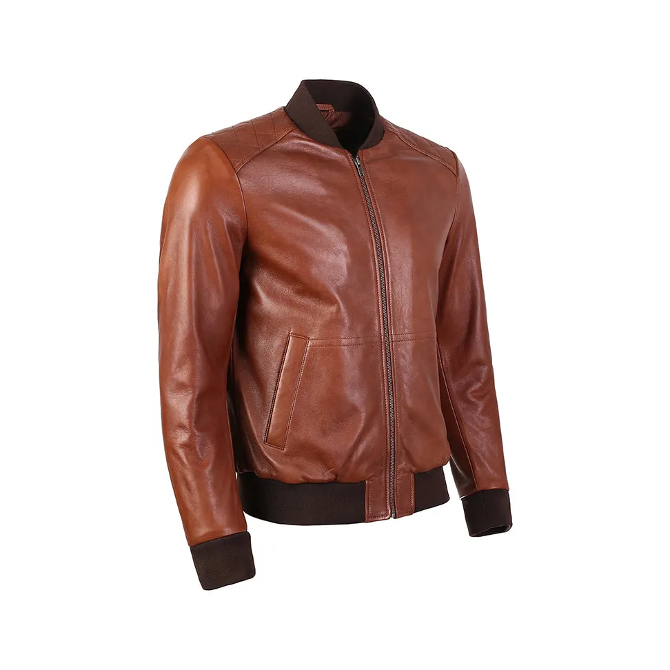 Greer Mens Wax Finish Sheep Leather Jacket