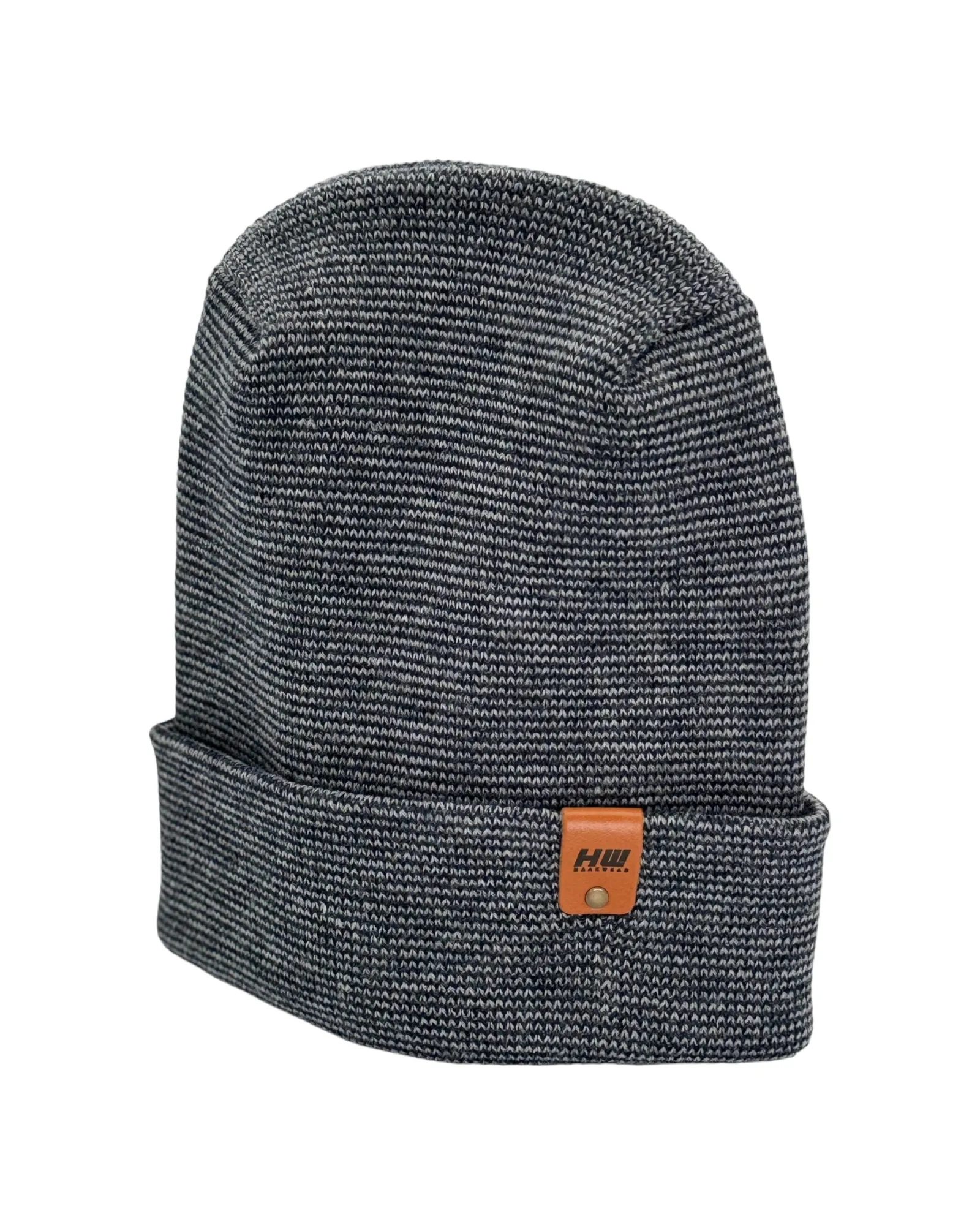 Haakwear Theta Stitch Fusion Cuffed Beanie / Hat (Patent Pending Design) Gray / Denim, Made in USA