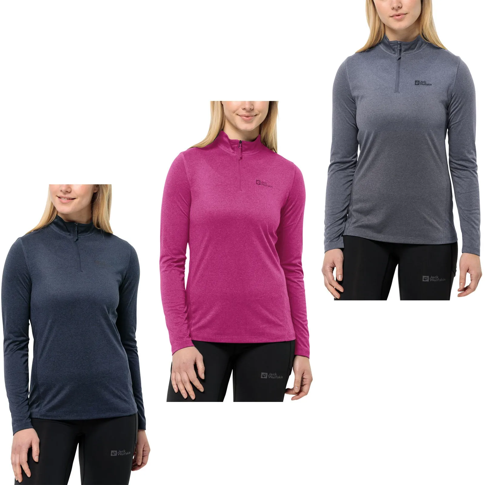 Jack Wolfskin Womens Sky Thermal Half Zip Baselayer Fleece