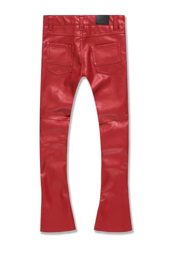 JORDAN CRAIG KIDS STACKED THRILLER CARGO LEATHER PANTS MULTI COLORS