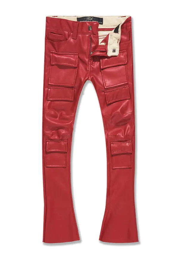 JORDAN CRAIG KIDS STACKED THRILLER CARGO LEATHER PANTS MULTI COLORS