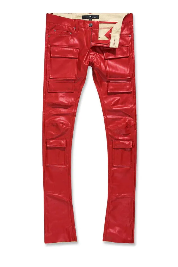 JORDAN CRAIG ROSS STACKED THRILLER CARGO LEATHER PANTS MULTI COLORS