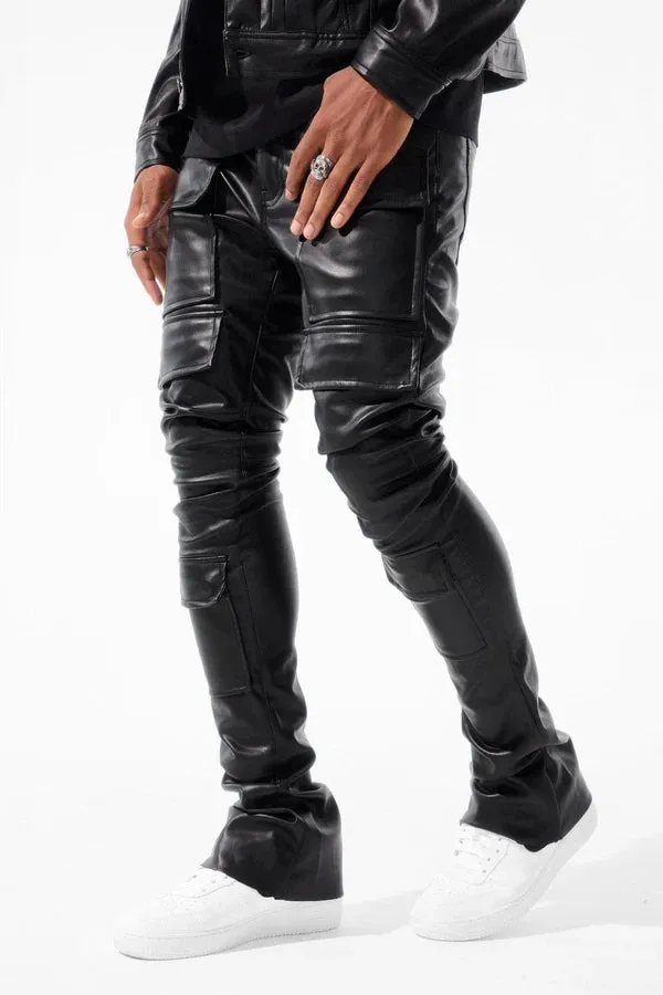 JORDAN CRAIG ROSS STACKED THRILLER CARGO LEATHER PANTS MULTI COLORS