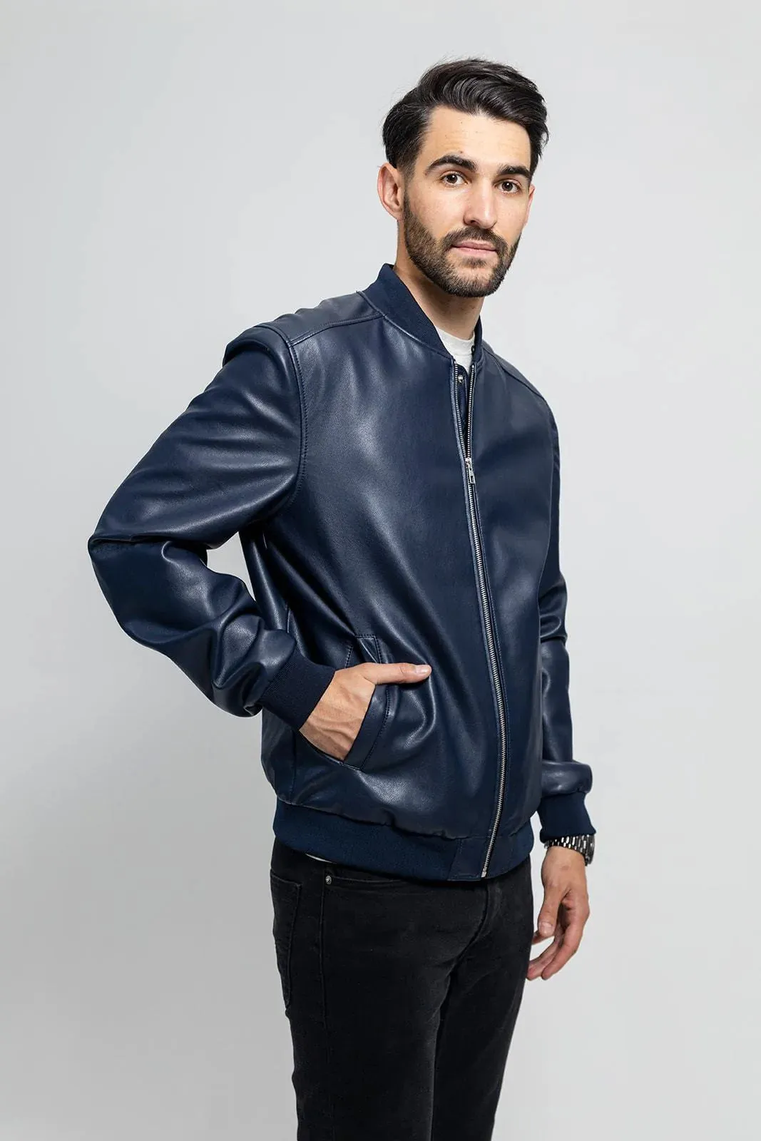 Justin Mens Vegan Faux Leather Jacket