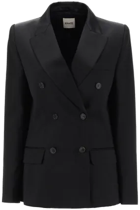 Khaite 'nathan' double-breasted satin blazer