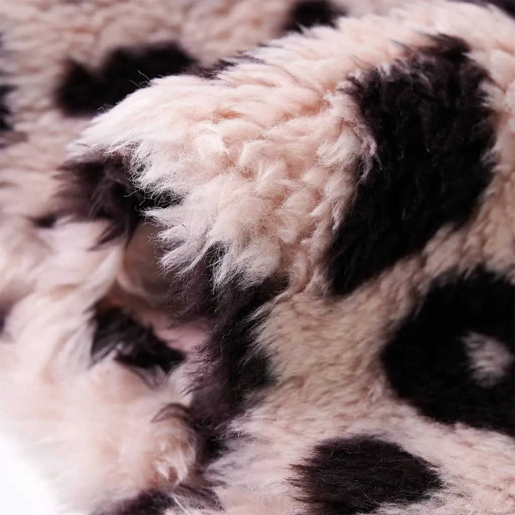 Kids' Faux Fur Coat - Light Pink Leopard Pattern, Size 128 (7-8 Years) - Cozy, Stylish & Warm