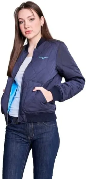 Kimes Ranch Women's Marinos Bomber Quilted Bomber Jacket, Navy