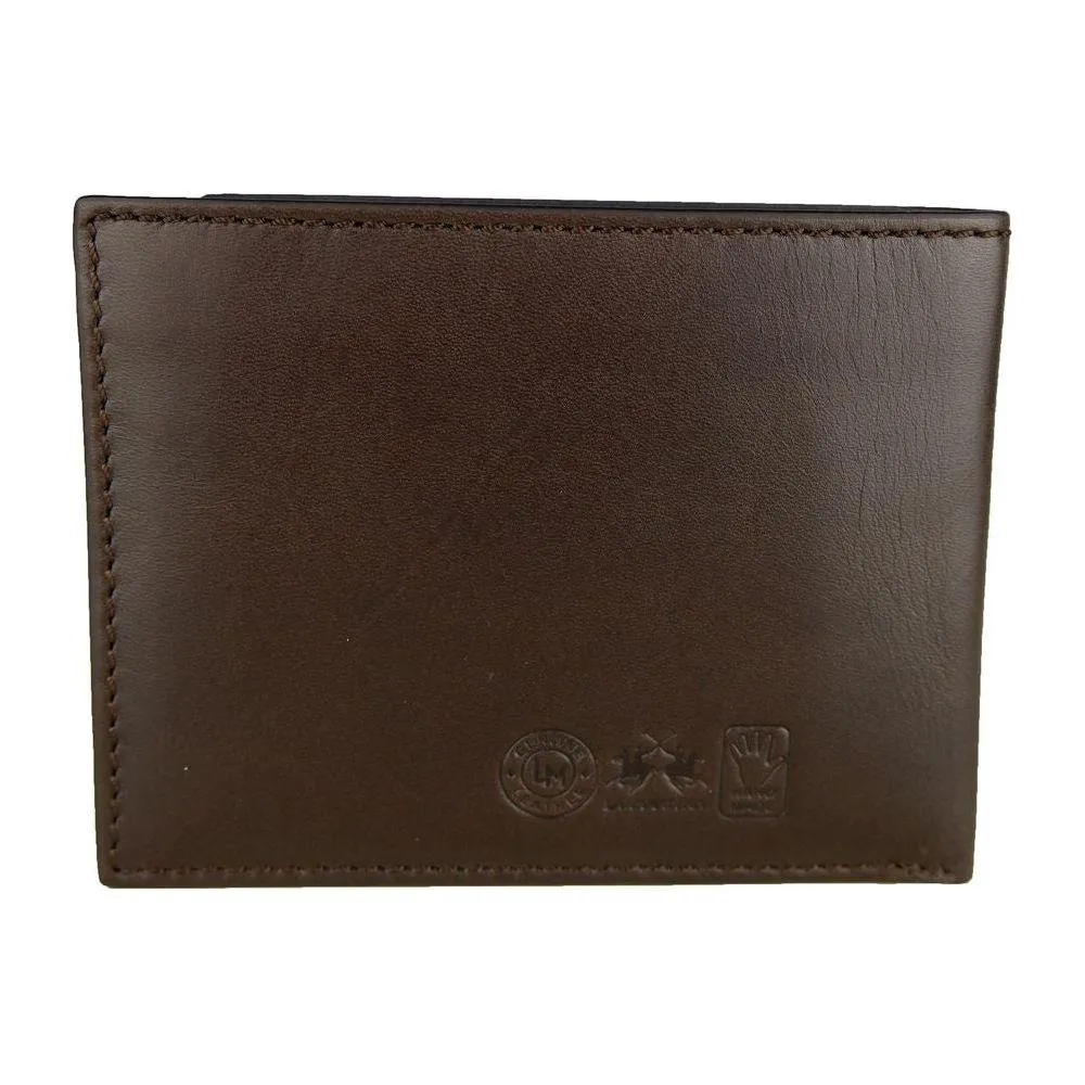 La Martina Brown Leather Men Wallet