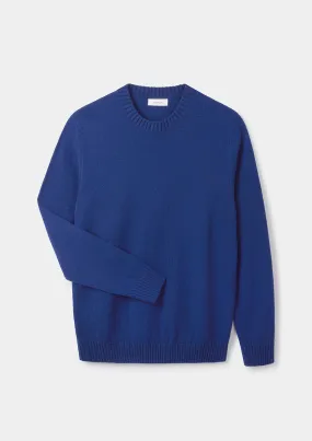 Lapis Blue Lambswool Crew Neck Jumper