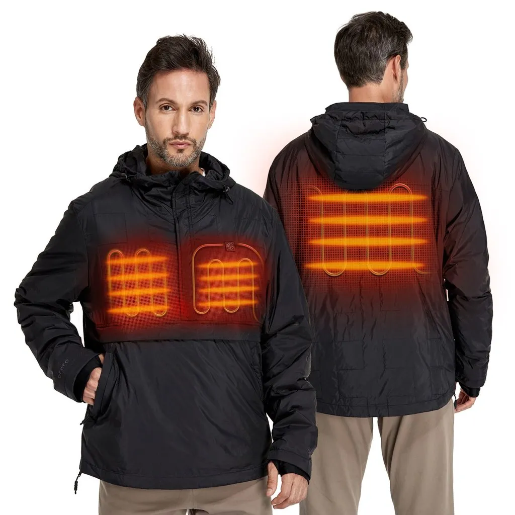 Lightweight Heated Windbreaker Pullover Hoodie- Unisex