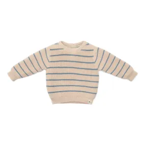 Little Dutch Kleuter Winter Gebreide Trui Ice Blue Stripe | Zand