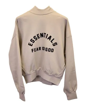 Logo Bonded Beige Cotton Hoodie by Fear of God Essentials