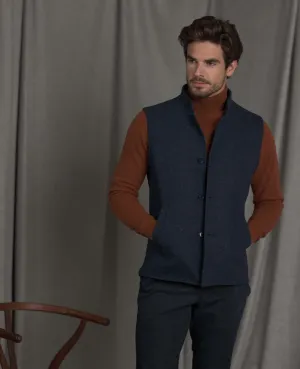 MAGEE CAVAN TWEED GILET - NAVY