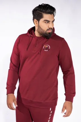 Maroon Camo Embroidered Hoodie (Plus Size) - W21 - MH0020P