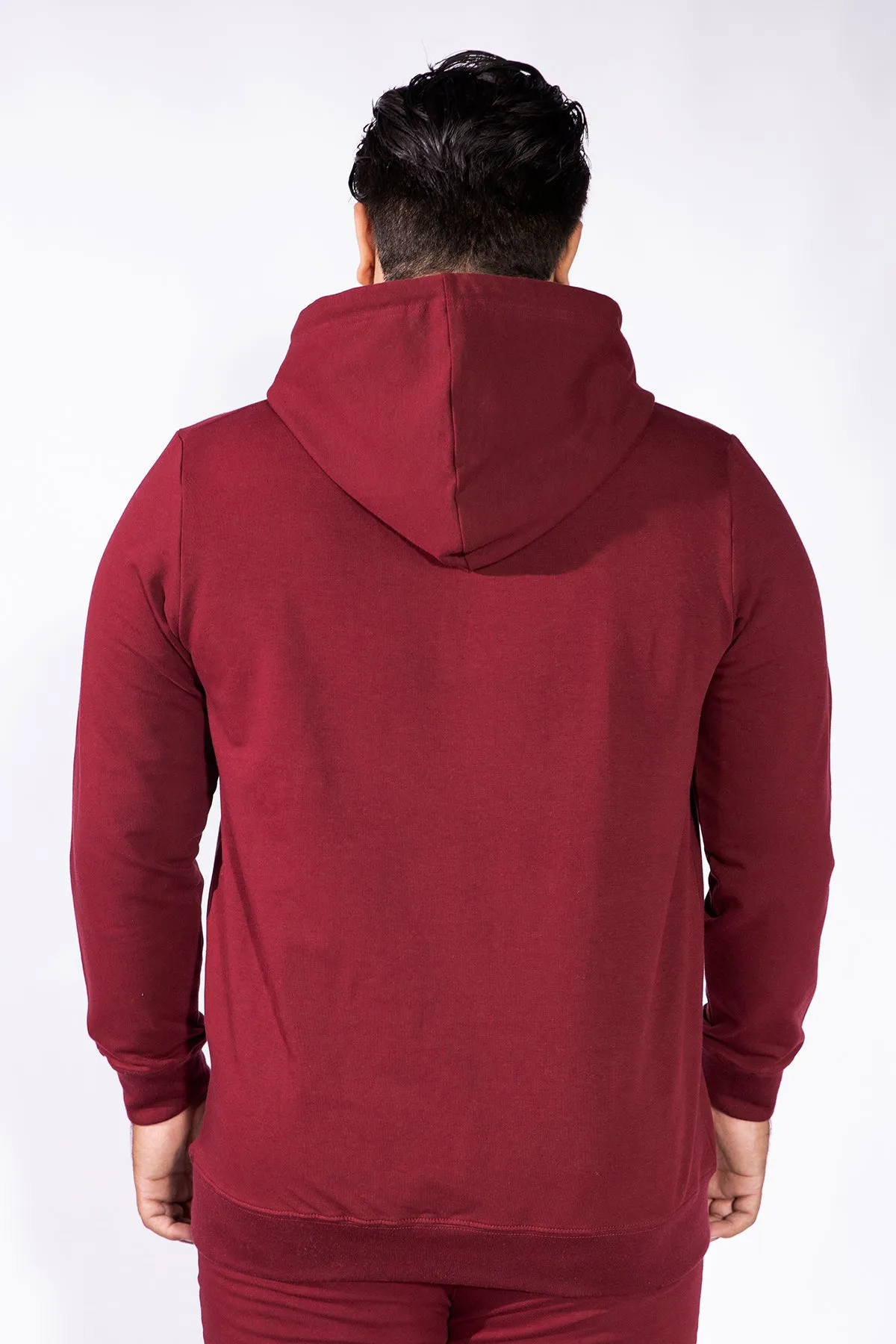 Maroon Camo Embroidered Hoodie (Plus Size) - W21 - MH0020P