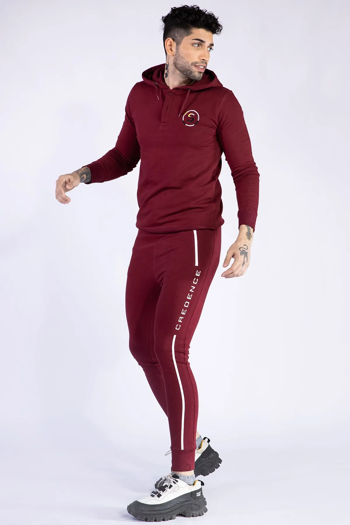 Maroon Camo Embroidered Hoodie - W21 - MH0020R