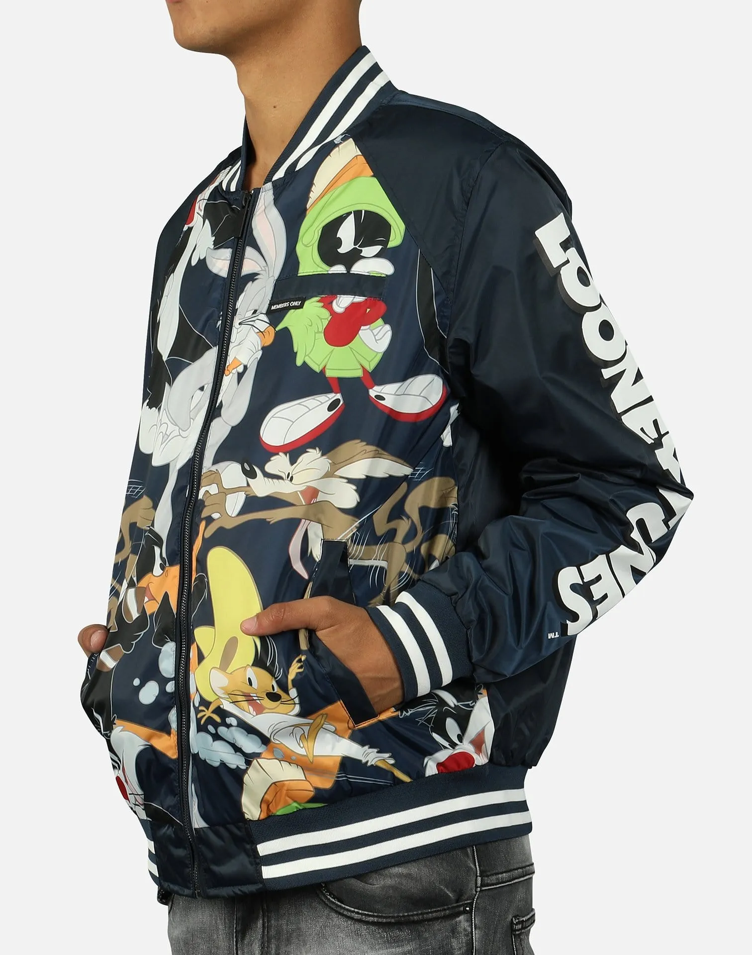 Members Only LOONEY TUNES AOP MASH BOMBER JACKET