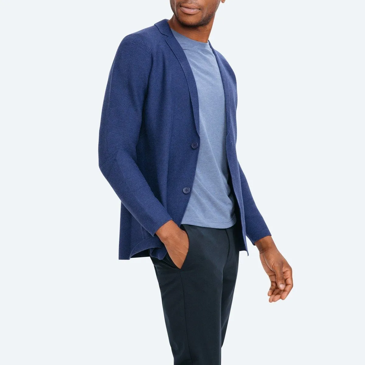Men's 3D Print–Knit Blazer - Navy