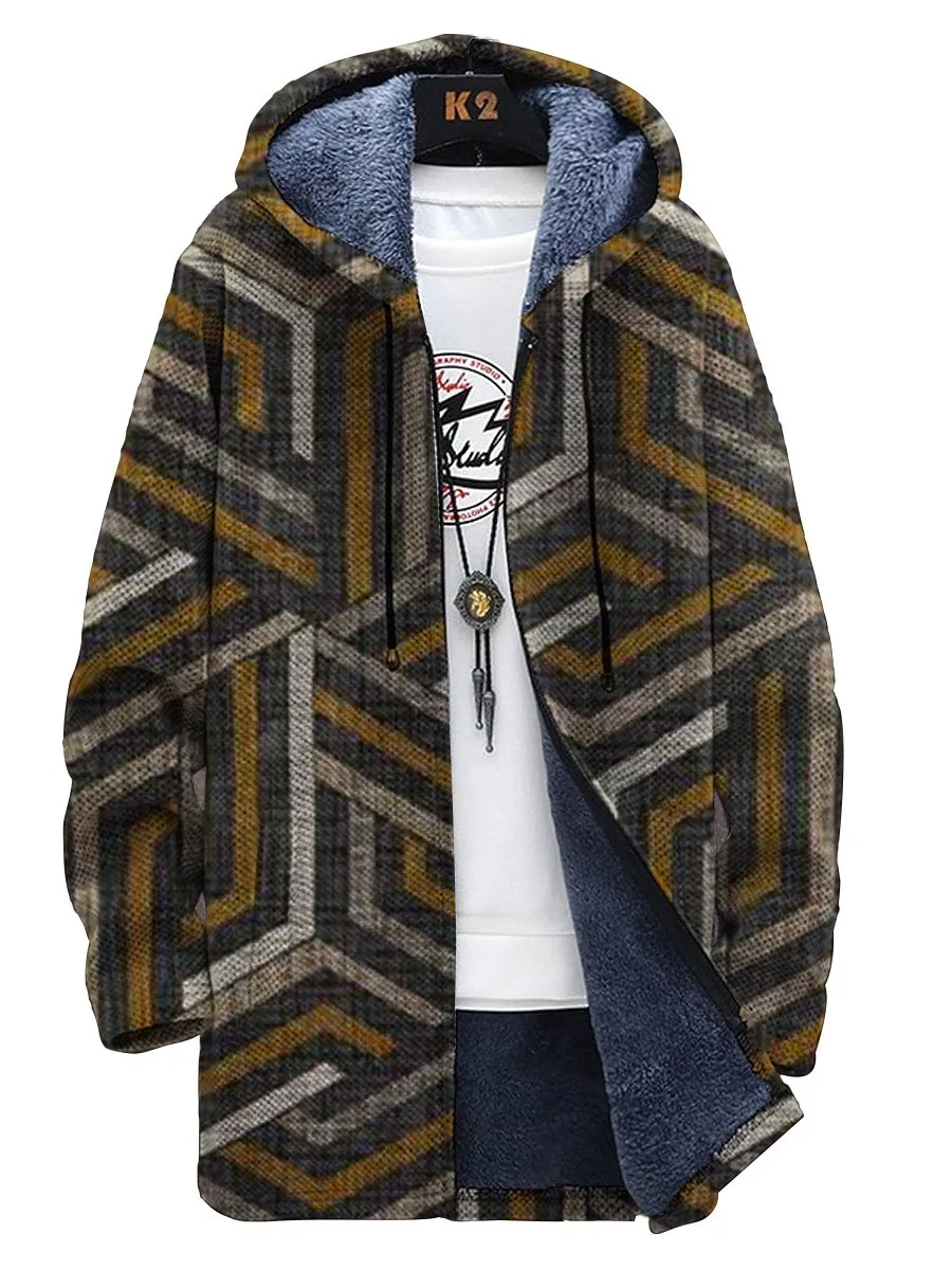 Men's Printed Hooded Fleece Jacket 17797052YM